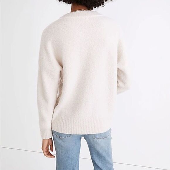 Madewell Boucle Wool Blend Beachdell Pullover Cream Sweater Cream Sz Womens S - Picture 3 of 11